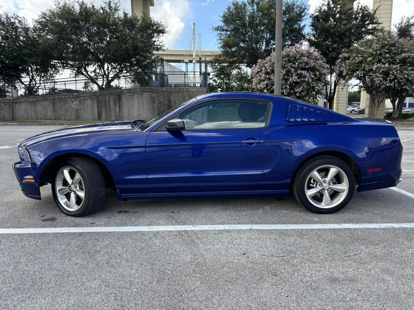 2014 Blue Ford Mustang V6 Coupe (1ZVBP8AM3E5) with an 3.7L V6 DOHC 24V engine, located at 5005 Telephone Rd., Houston, TX, 77087, (713) 641-0980, 29.690666, -95.298683 - Photo#2