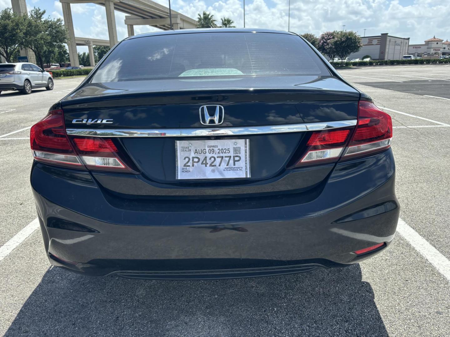 2015 Black Honda Civic LX Sedan CVT (2HGFB2F52FH) with an 1.8L L4 SOHC 16V engine, Continuously Variable Transmission transmission, located at 5005 Telephone Rd., Houston, TX, 77087, (713) 641-0980, 29.690666, -95.298683 - Photo#3