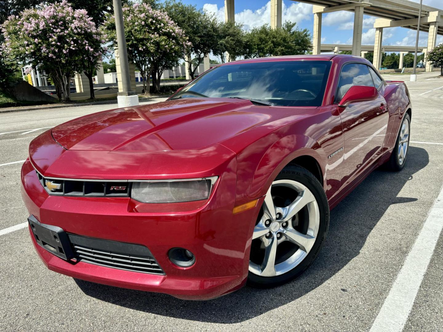 2014 Red Chevrolet Camaro Coupe 2LT (2G1FC1E37E9) with an 3.6L V6 DOHC 24V FFV engine, 6-Speed Automatic transmission, located at 5005 Telephone Rd., Houston, TX, 77087, (713) 641-0980, 29.690666, -95.298683 - Photo#0