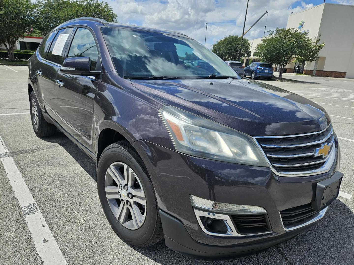 2015 Purple Chevrolet Traverse 1LT FWD (1GNKRGKD2FJ) with an 3.6L V6 DOHC 24V engine, 6-Speed Automatic transmission, located at 5005 Telephone Rd., Houston, TX, 77087, (713) 641-0980, 29.690666, -95.298683 - Photo#1