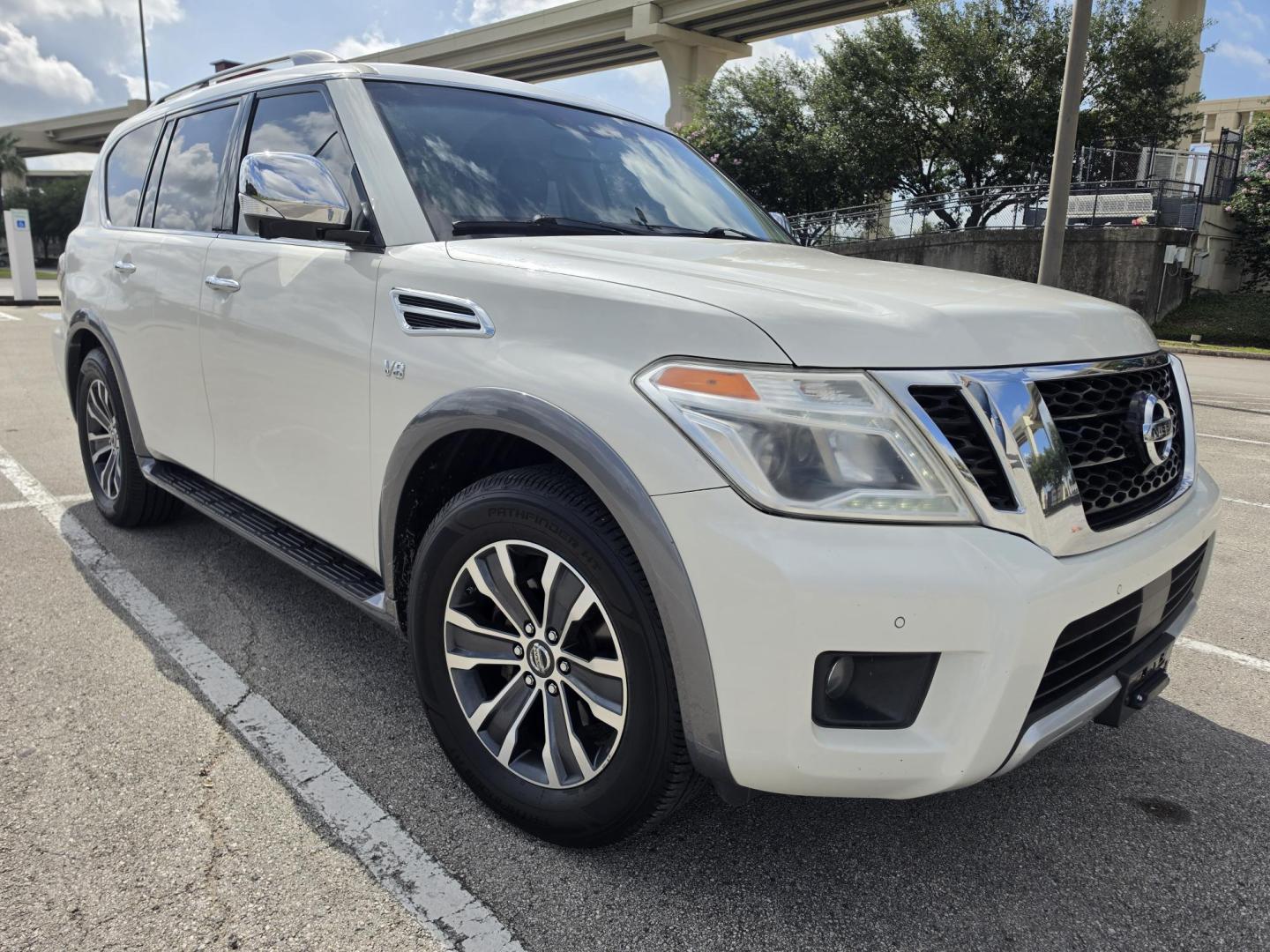 2017 white Nissan Armada SL 2WD (JN8AY2ND7H9) with an 5.6L V8 DOHC 32V engine, 7A transmission, located at 5005 Telephone Rd., Houston, TX, 77087, (713) 641-0980, 29.690666, -95.298683- Photo#2