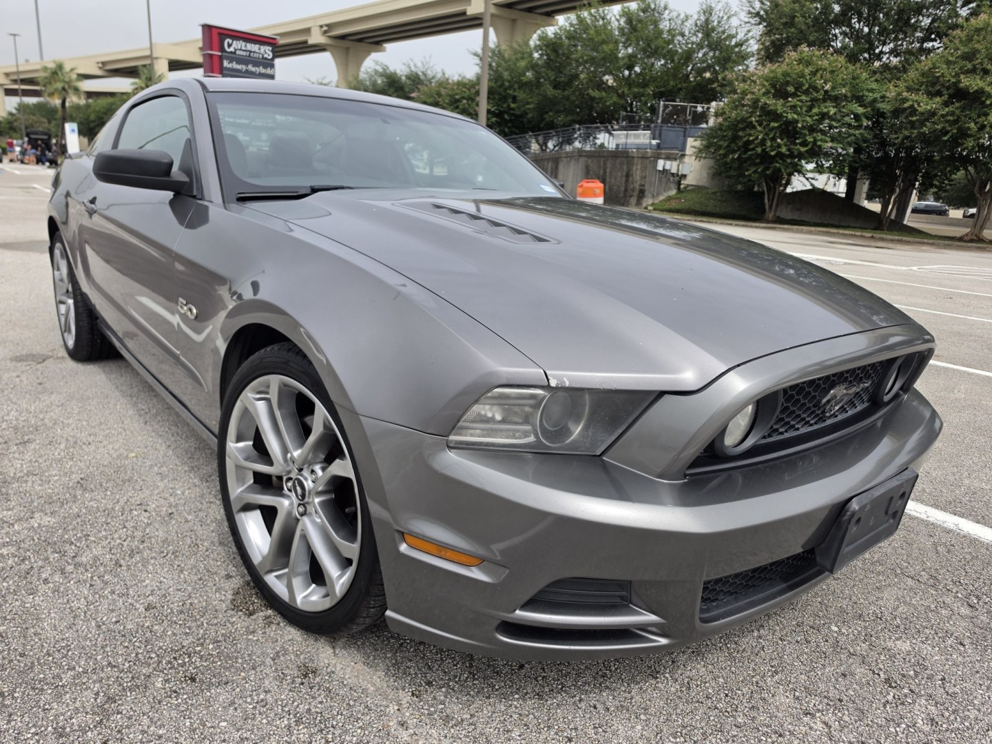 2014 Gray Ford Mustang GT Coupe (1ZVBP8CF1E5) with an 5.0L V8 DOHC 32V engine, located at 5005 Telephone Rd., Houston, TX, 77087, (713) 641-0980, 29.690666, -95.298683- Photo#2