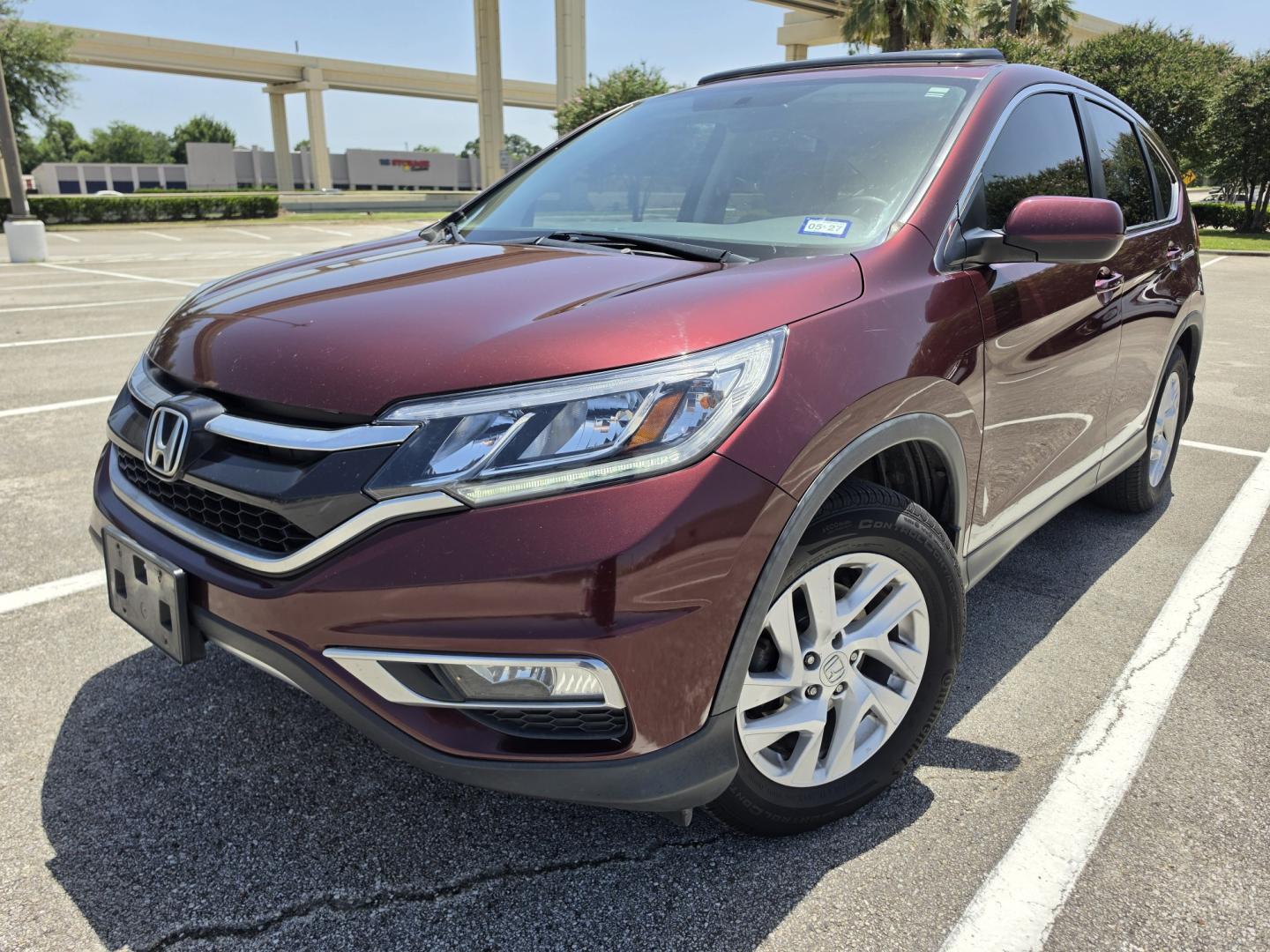 2015 Red Honda CR-V EX 2WD (2HKRM3H51FH) with an 2.4L L4 DOHC 16V engine, Continuously Variable Transmission transmission, located at 5005 Telephone Rd., Houston, TX, 77087, (713) 641-0980, 29.690666, -95.298683- Photo#0